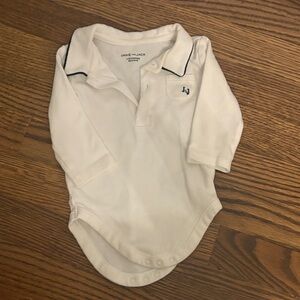 Janie and Jack Cream Long Sleeve Polo Bodysuit